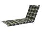 Coussin de chaise longue à motif écossais vert, gris et noir