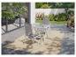Tuinset van aluminium en textilene: tafel en stoelen.