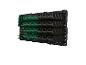 Parkside wandorganizer met zwarte en groene opbergbakken.