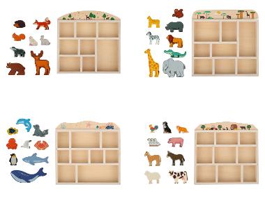 LUPILU® Boîte d'animaux en bois Forêt / Safari / Océan / Ferme