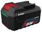 Batterie d'outil électrique 4.0Ah noire et rouge avec indicateur de charge vert.