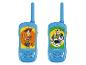 Deux talkies-walkies bleus pour enfants avec les personnages de Toy Story, Woody et Buzz l'Éclair.