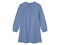 Een blauwe sweaterjurk voor meisjes.