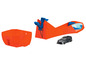 Hot Wheels-speelset met een auto, een sprong en een opvangbak.