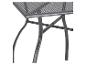 Table de jardin en métal avec plateau perforé et pieds incurvés