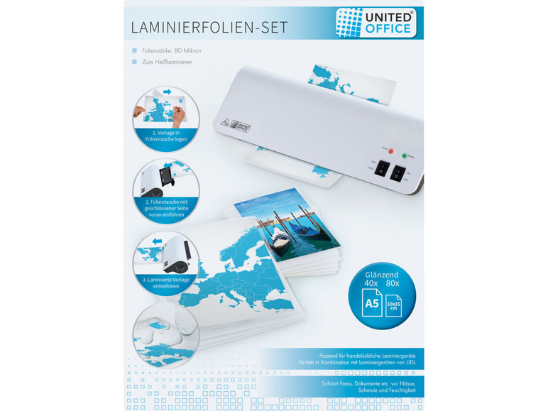 Ga naar volledige schermweergave: UNITED OFFICE® Lamineerfolie/lamineerfolieset, DIN A3/A4/A5 - afbeelding 17