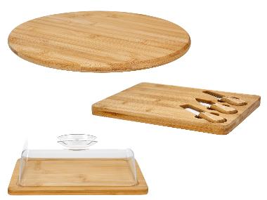 SILVERCREST® Plateau tournant en bambou / Plateau à fromage en bambou / Cloche à fromage en bambou