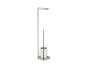 Porte-papier toilette et porte-brosse WC modernes en acier inoxydable.