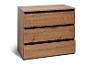 Commode trois tiroirs en bois clair.