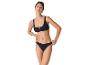 Zwart, tweedelig bikini: driehoekige top en slip.