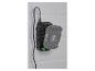 Zwarte Parkside X 20V Team acculader met grijze accu, groen lampje brandt.