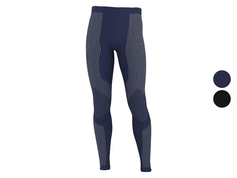 Legging bleu foncé à rayures grises avec échantillons de couleurs.
