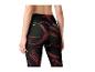 Legging de sport femme à motif noir et rouge, vue de dos.