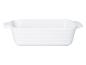 Plat de cuisson rectangulaire en céramique blanche avec poignées