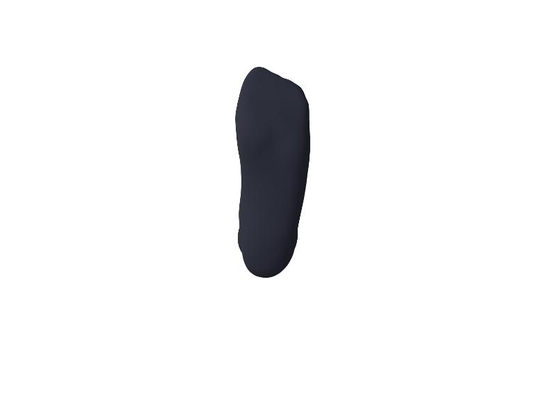 Une forme oblongue bleu foncé sur fond blanc.