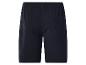 Shorts bleu foncé avec taille élastique et poche arrière.