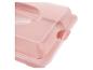 Boîte à gâteau rose avec couvercle transparent et poignée