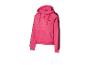 Roze dameshoodie met rits en bordeauxrode accenten