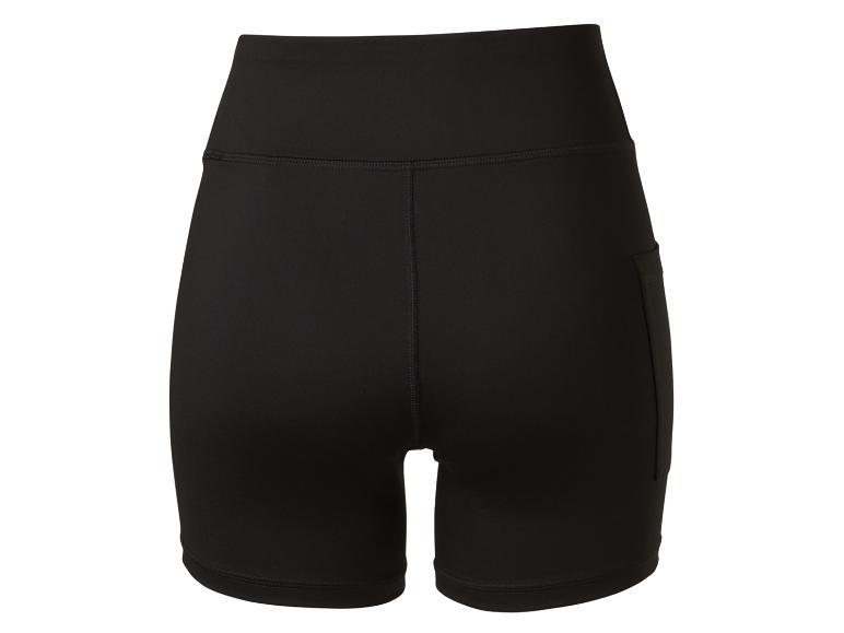Zwarte dames sportshort met hoge taille en zijzak.