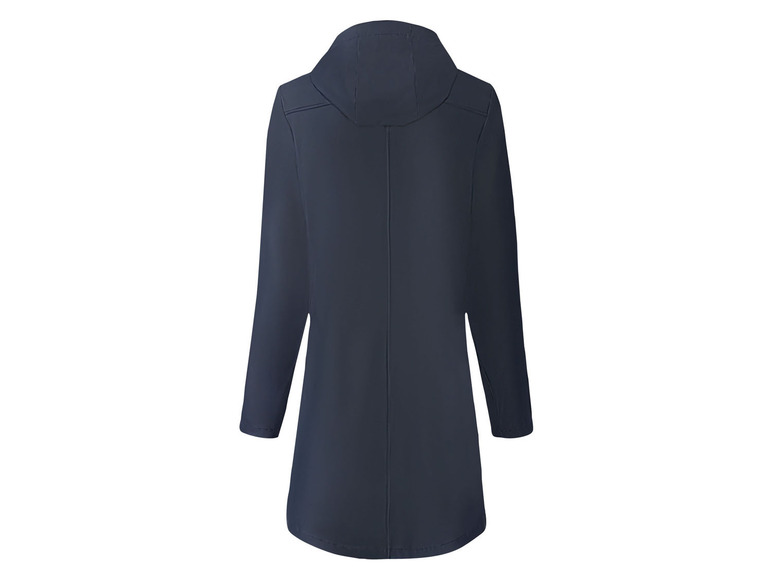 Une veste bleu marine à capuche.