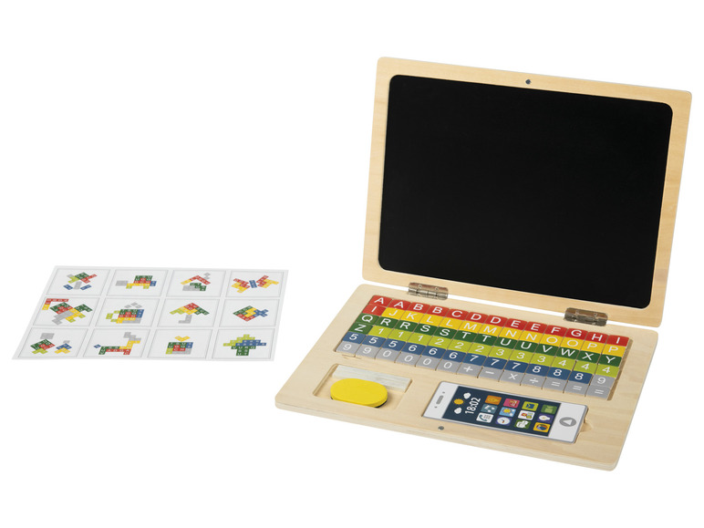 Aller en mode plein écran Playtive Ordinateur portable ou horloge magnétique en bois - Photo 2