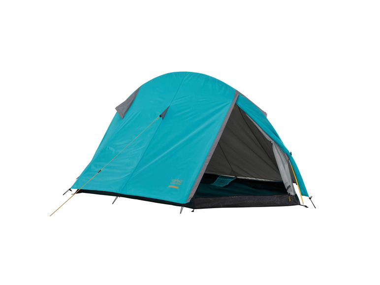 Een blauwe Grand Canyon tent met een grijze binnenkant.