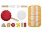 Keuken speelgoed met pan, bord en accessoires.