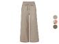 Beige linnen wijde broek met trekkoord.