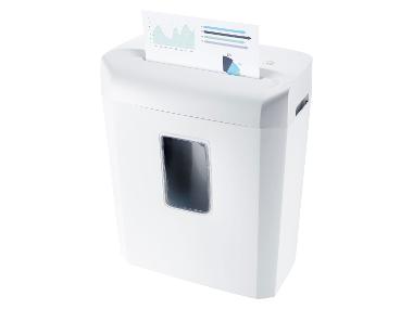 Papierversnipperaar, 8 vellen met kruissnede voor creditcards, clip voor thuis en kleine kantoren, elektrische papierversnipperaar met draagbare handgreep & prullenbak van 15 liter