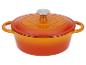 SilverCrest oranje gietijzeren pan met deksel.