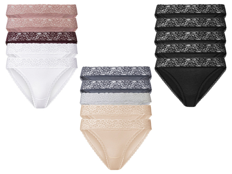 Ga naar volledige schermweergave: esmara® Set van 5 minislips met kant - afbeelding 1