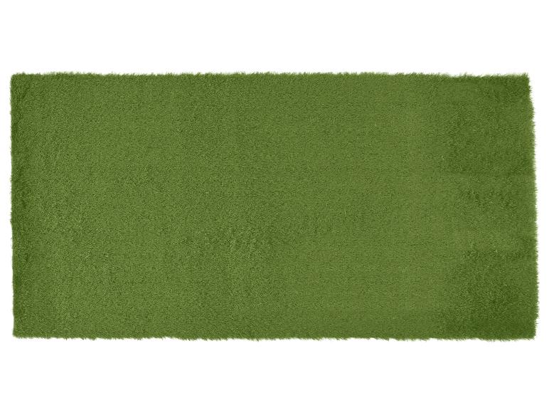 Tapis rectangulaire à poils longs vert olive