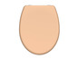 Een beige toiletbril.