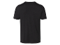 Een zwart t-shirt met korte mouwen.