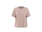 Lichtroze dames T-shirt met gegolfde randen.