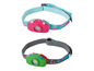 Twee kinderkoplampen met katten- en ruimtestationprint
