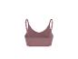 Mauvekleurige crop top met dunne bandjes, achteraanzicht