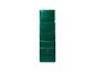 Pile verticale de boîtes rectangulaires vert foncé avec des surfaces nervurées et un robinet doré.