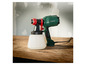 Un pistolet de pulvérisation Parkside vert avec un réservoir en plastique.