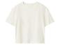 T-shirt blanc en coton à manches courtes et col rond
