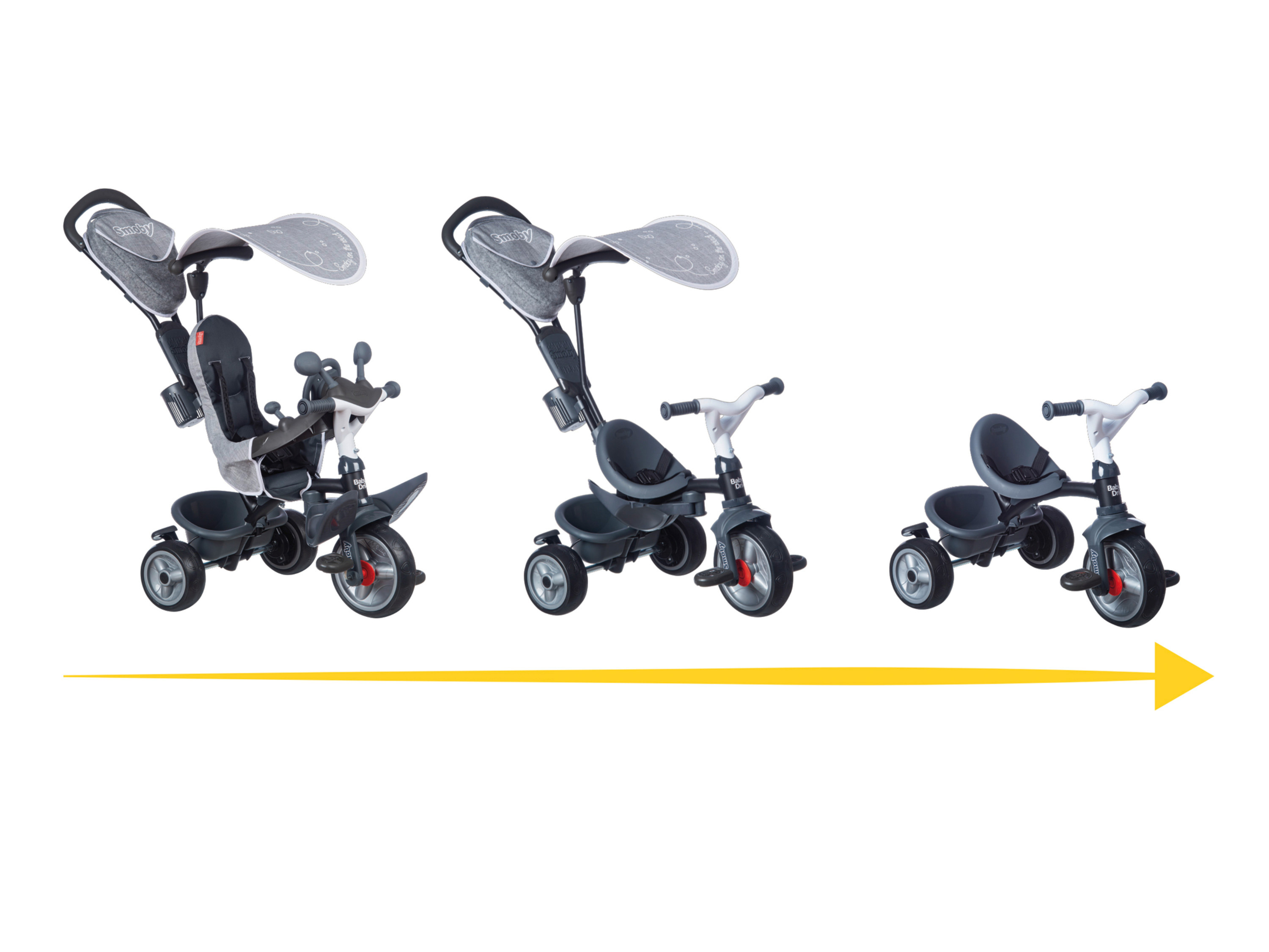 SMOBY Driewieler 3-in-1 Baby Driver Plus