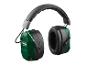 Casque antibruit vert et noir avec bandeau rembourré