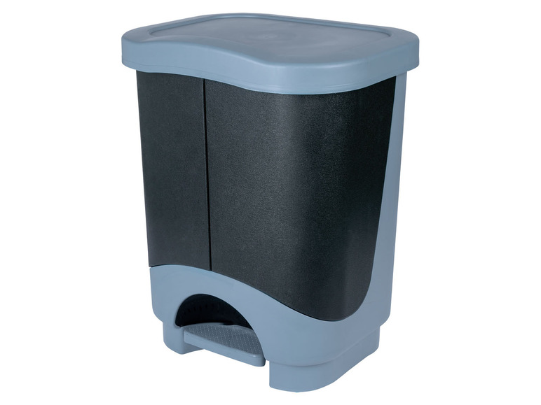 Aller en mode plein écran Poubelle à double compartiment, plastique recyclé - Photo 1