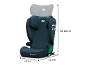 Siège auto pour enfant avec dimensions : largeur 42 cm, profondeur 40 cm, hauteur 66-82 cm.