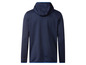 Sweat-shirt à capuche bleu marine avec des détails bleus.