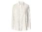 Dames off-white overhemd met lange mouwen en een gekreukelde textuur.