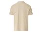 Beige T-shirt met korte mouwen en kraag, achteraanzicht.