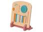 Houten speelgoed met xylofoon, trommel en andere activiteiten.
