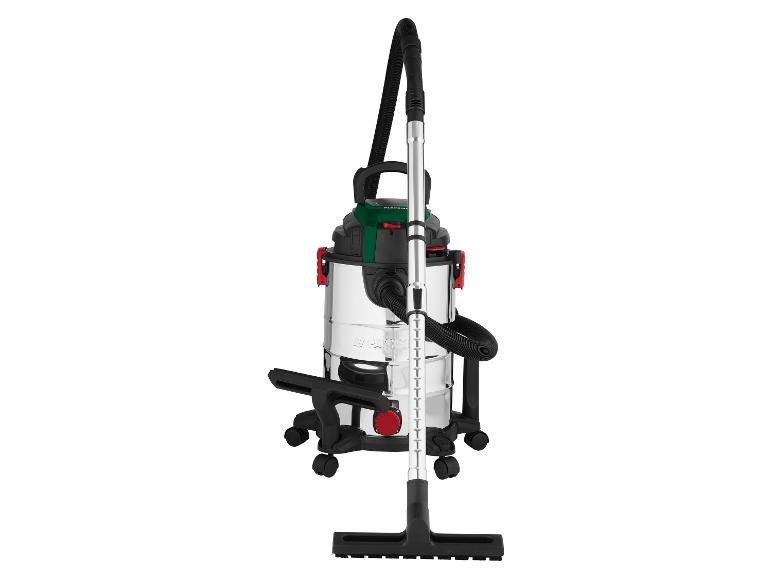 Nat- en droogzuiger met roestvrijstalen container en accessoires