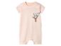 Zachte roze baby romper met geborduurde koala.